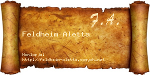 Feldheim Aletta névjegykártya